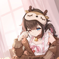 This is a pixiv picture whose title is 睡衣小狍.