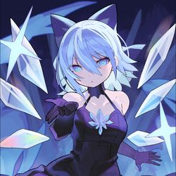 This is a pixiv picture whose title is 黒チルノ.