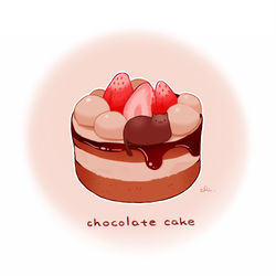 This is a pixiv picture whose title is いちごチョコレートケーキ.