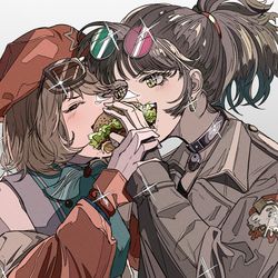 This is a pixiv picture whose title is はんぶんこ.