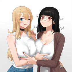 This is a pixiv picture whose title is (OC)クレア & 京香.
