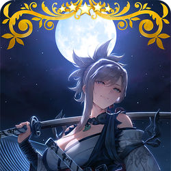 This is a pixiv picture whose title is 『二天一流の女』.