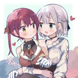 This is a pixiv picture whose title is 膝抱っこノエマリ.