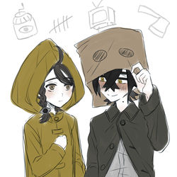 This is a pixiv picture whose title is リトルナイトメアパロなスグアオペパ.
