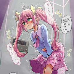 This is a pixiv picture whose title is おしっ娘ちゃん エレベーター編.