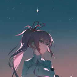 This is a pixiv picture whose title is 星明と月.