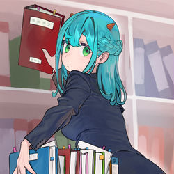 This is a pixiv picture whose title is 「ナ…ナヒアさん、重くないですか？」.