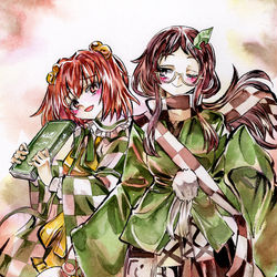 This is a pixiv picture whose title is 小鈴&マミゾウ.