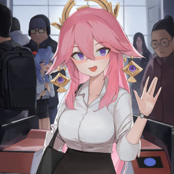 This is a pixiv picture whose title is 八重神子.