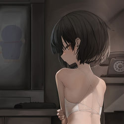 This is a pixiv picture whose title is 後ろ.