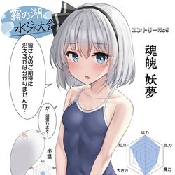 This is a pixiv picture whose title is 霧の湖水泳大会　エントリーNo5 魂魄妖夢(最後.