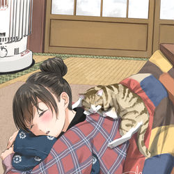 This is a pixiv picture whose title is こたつ日和.
