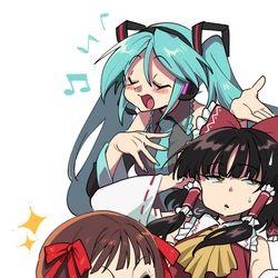 This is a pixiv picture whose title is ニコニコ３人娘.