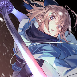 This is a pixiv picture whose title is 一歩音越え.