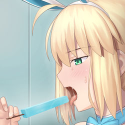 This is a pixiv picture whose title is ⑤🐰💦.