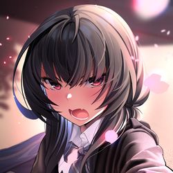 This is a pixiv picture whose title is 写真    蹲在地上耍脾气的妹妹！  月岛桃香.