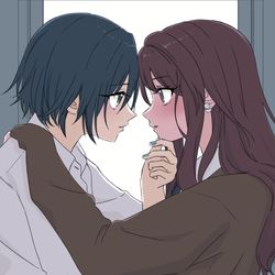 This is a pixiv picture whose title is 友達には見せない顔.