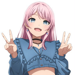 This is a pixiv picture whose title is 愛音ちゃんダブルピース.