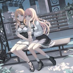 This is a pixiv picture whose title is MyGO長崎そよ 千早愛音cp图.