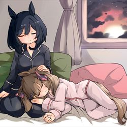 This is a pixiv picture whose title is ファル子とフラッシュの日常？.
