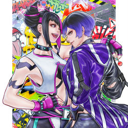 This is a pixiv picture whose title is ᴊᴜʀɪ🕷 x  ʀᴇɪɴᴀ⚡.