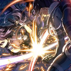 This is a pixiv picture whose title is SAO キリトvsピトフーイ.