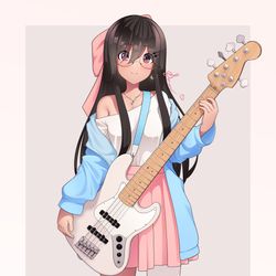 This is a pixiv picture whose title is Trans cutie plays bass.