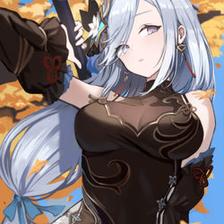 This is a pixiv picture whose title is 申鹤.