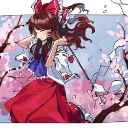 This is a pixiv picture whose title is 花映塚.