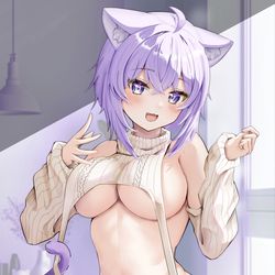 This is a pixiv picture whose title is 例のセーターおかゆん.