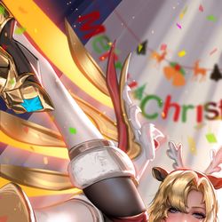 This is a pixiv picture whose title is Jingle Belle Mercy.