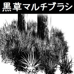 This is a pixiv picture whose title is 黒草マルチブラシ.