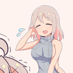 This is a pixiv picture whose title is 【おにまい】まひろと例のアレを着たママン.
