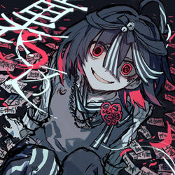 This is a pixiv picture whose title is 洒落怖擬人化兼男体化.