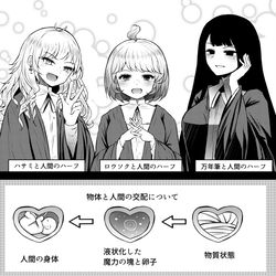 This is a pixiv picture whose title is 物体系使い魔と魔女の子供たち.
