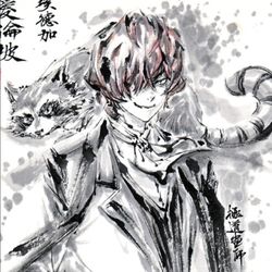 This is a pixiv picture whose title is 【極道畫師】埃德加·愛倫.坡.