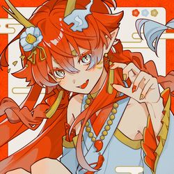 This is a pixiv picture whose title is 【2024】あけおめイラスト.