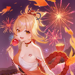 This is a pixiv picture whose title is 金魚花火🎇.