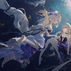 This is a pixiv picture whose title is 艾蕾雅x克娜莉.