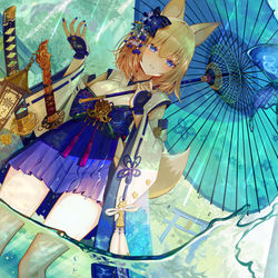 This is a pixiv picture whose title is 渓流稲荷異聞奇譚.