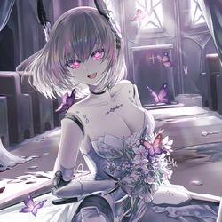 This is a pixiv picture whose title is 해골 신부 리브.