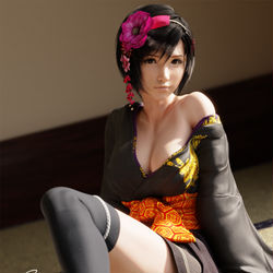 This is a pixiv picture whose title is Yuffie in kimono~.