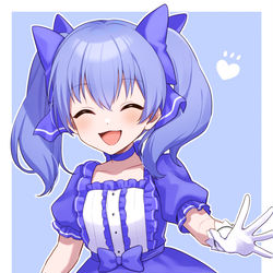 This is a pixiv picture whose title is 🎀💙.