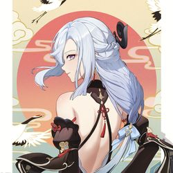 This is a pixiv picture whose title is 申鹤.