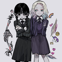 This is a pixiv picture whose title is Wednesday &Enid.