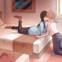 This is a pixiv picture whose title is ホテルでキス.