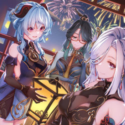 This is a pixiv picture whose title is Genshin 【海灯祭2024 閑雲＋新衣装】.