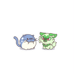 This is a pixiv picture whose title is ニャオハとネコザラシ.