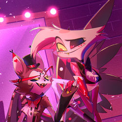 This is a pixiv picture whose title is ハスク&エンジェルダスト.