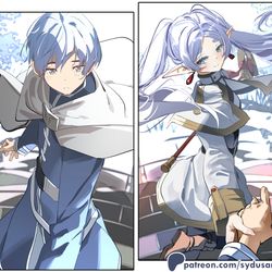 This is a pixiv picture whose title is Frieren and Himmel.